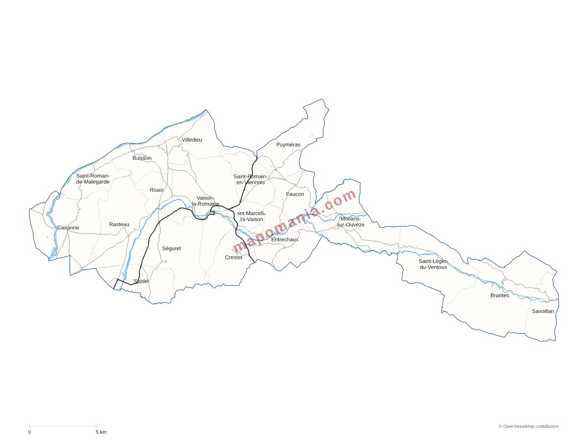 Carte de CC Vaison Ventoux à personnaliser