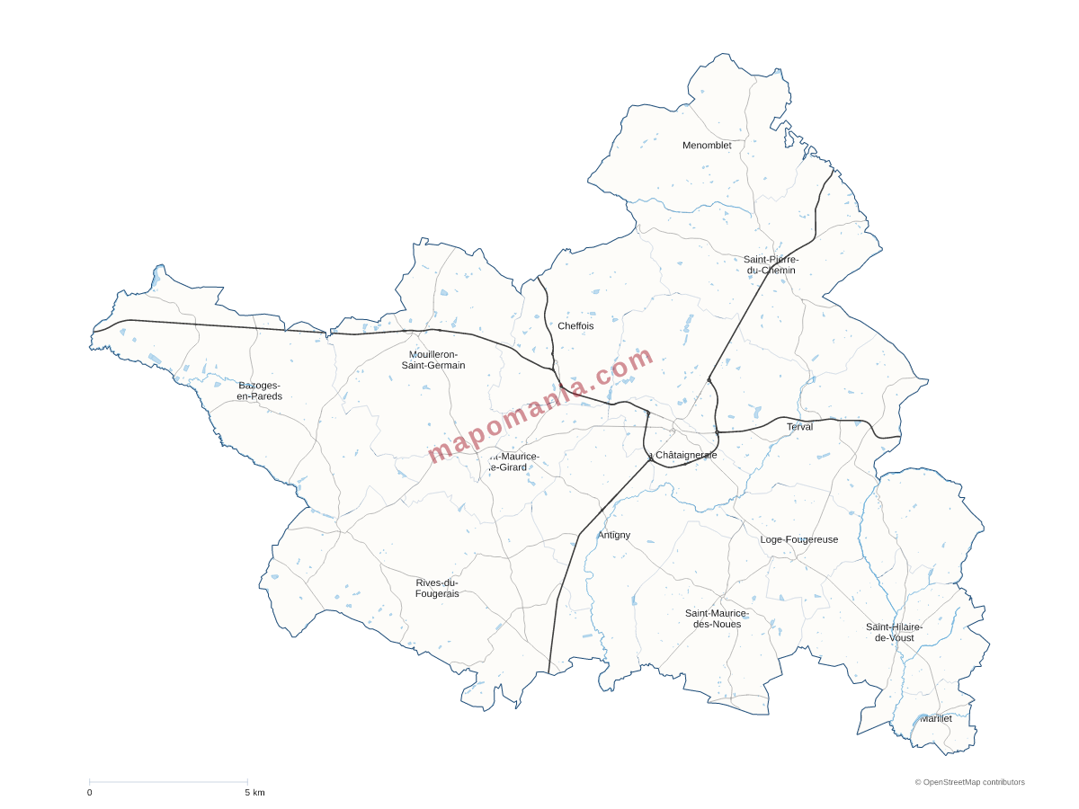 Carte de CC du Pays de la Châtaigneraie à personnaliser