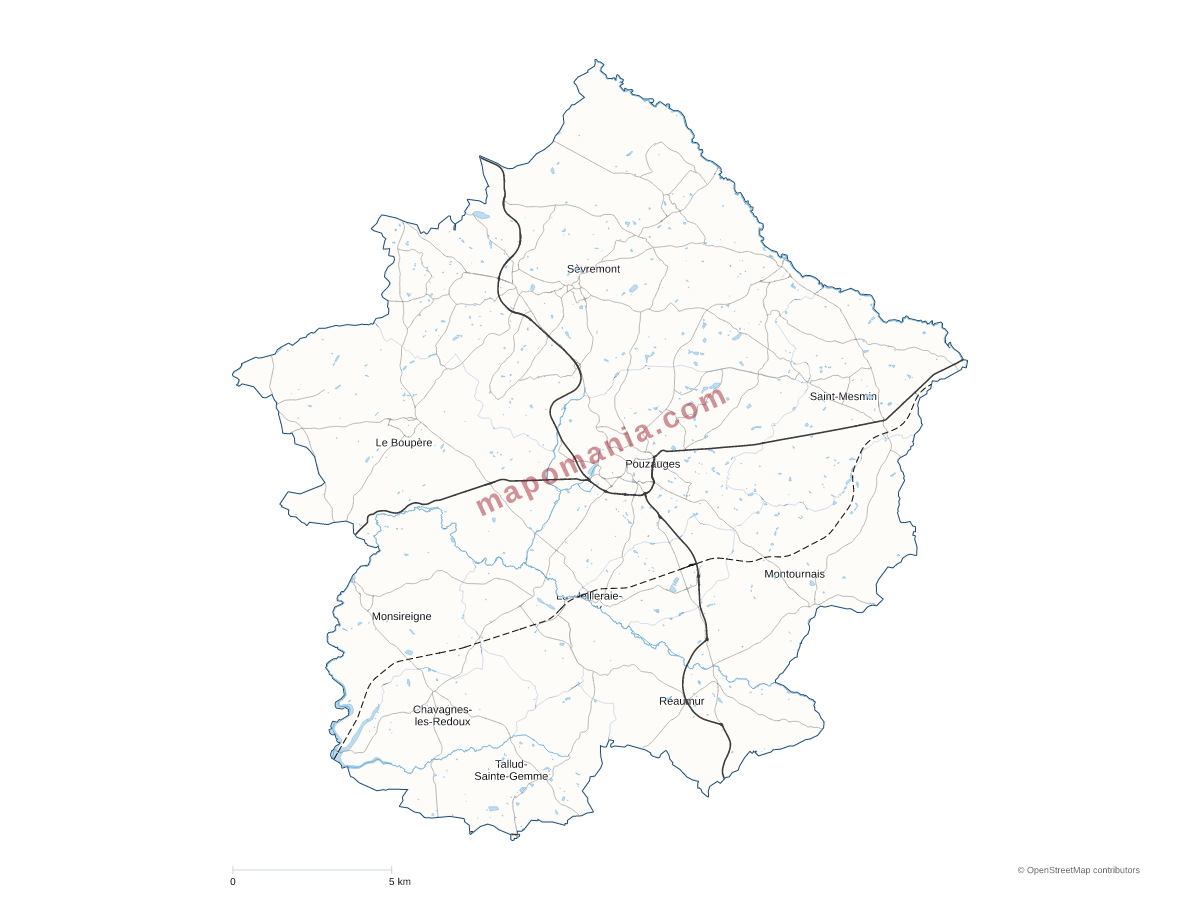 Carte de CC du Pays de Pouzauges à personnaliser