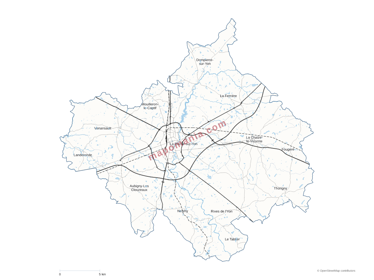 Carte de CA La Roche-sur-Yon - Agglomération à personnaliser