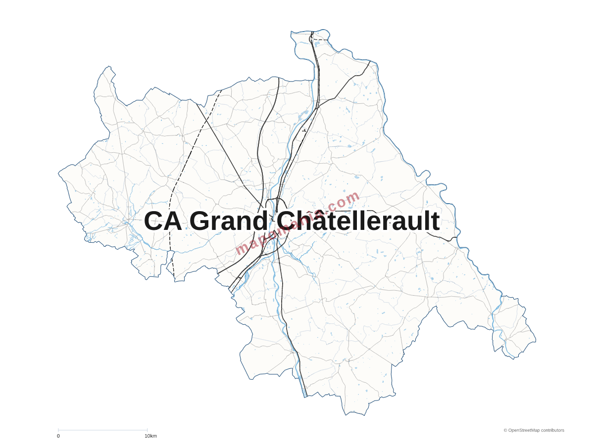 Carte de CA Grand Châtellerault à personnaliser
