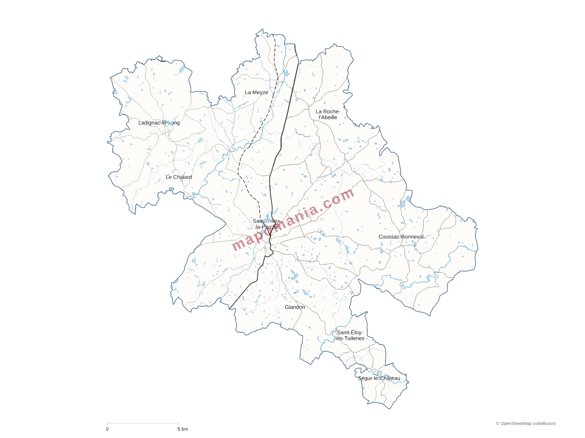 Carte de CC du Pays de Saint Yrieix à personnaliser