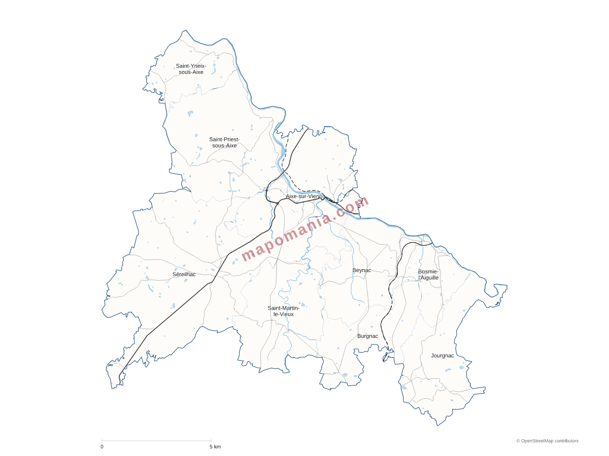 Carte de CC du Val de Vienne à personnaliser