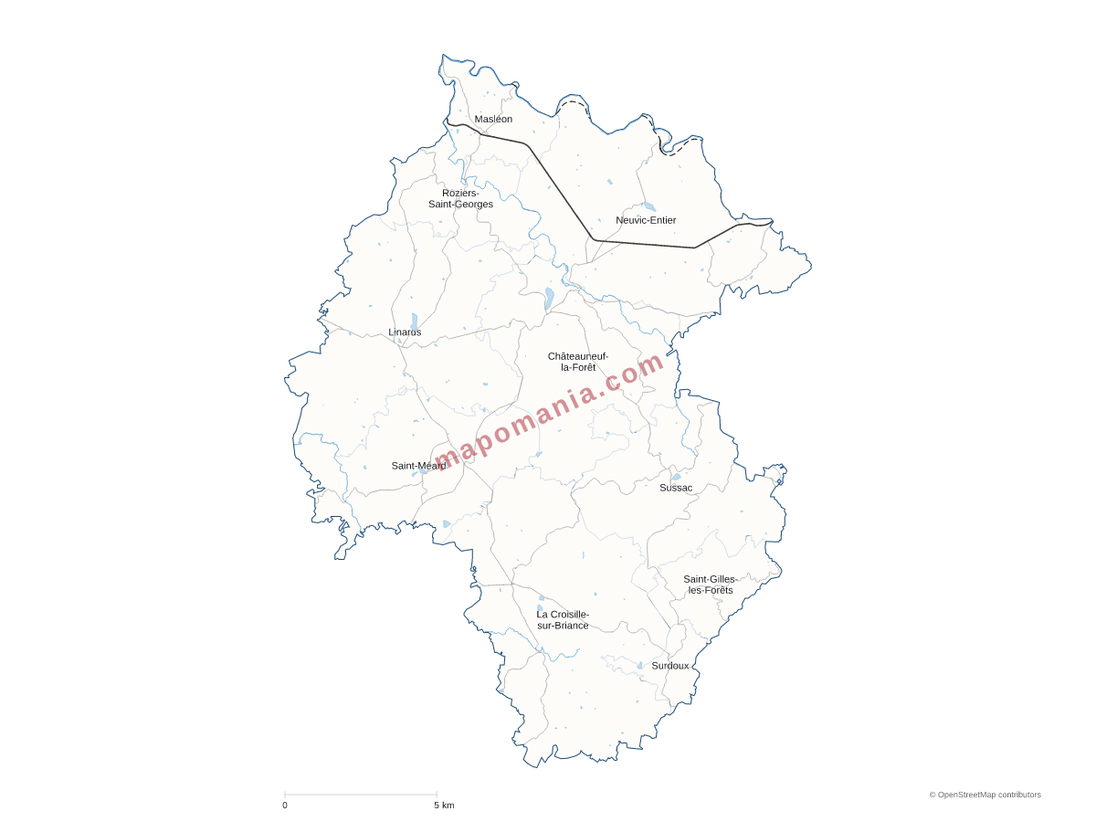 Carte de CC Briance-Combade à personnaliser