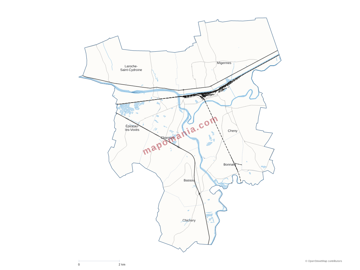 Carte de CC de l'Agglomération Migennoise à personnaliser