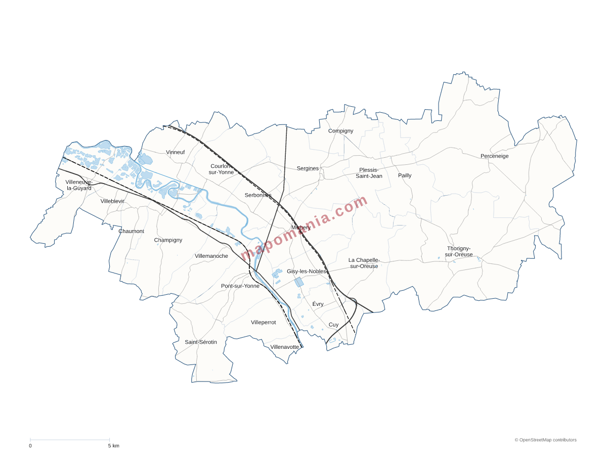 Carte de CC Yonne Nord à personnaliser