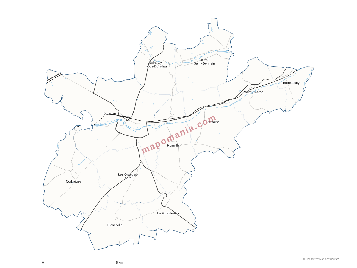 Carte de CC le Dourdannais en Hurepoix (CCDH) à personnaliser