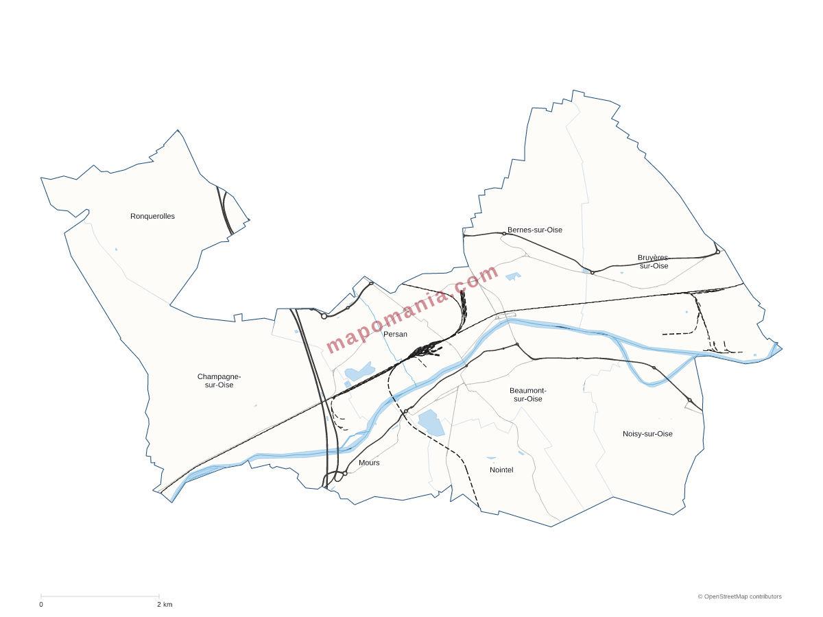 Carte de CC du Haut Val d'Oise à personnaliser