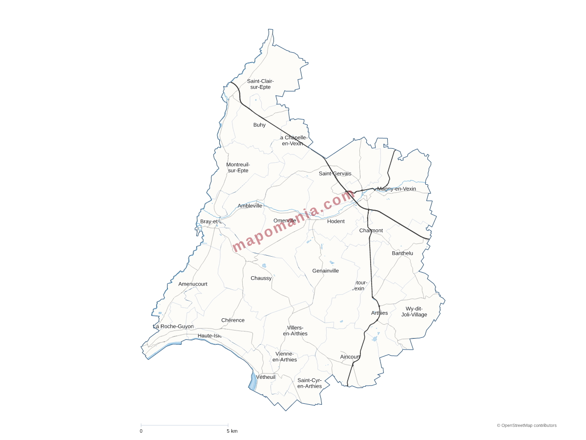 Carte de CC du Vexin-Val de Seine à personnaliser