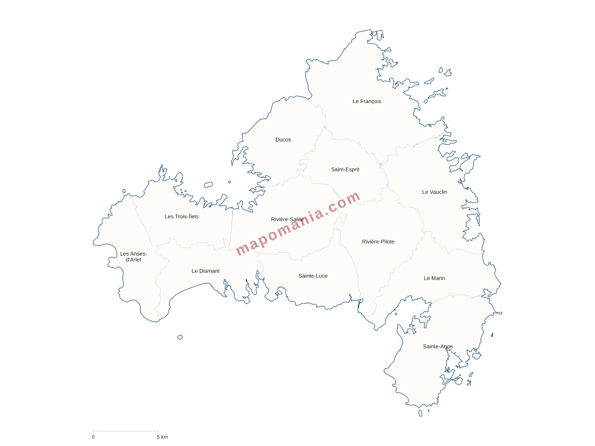 Carte de CA de l'Espace Sud de la Martinique à personnaliser