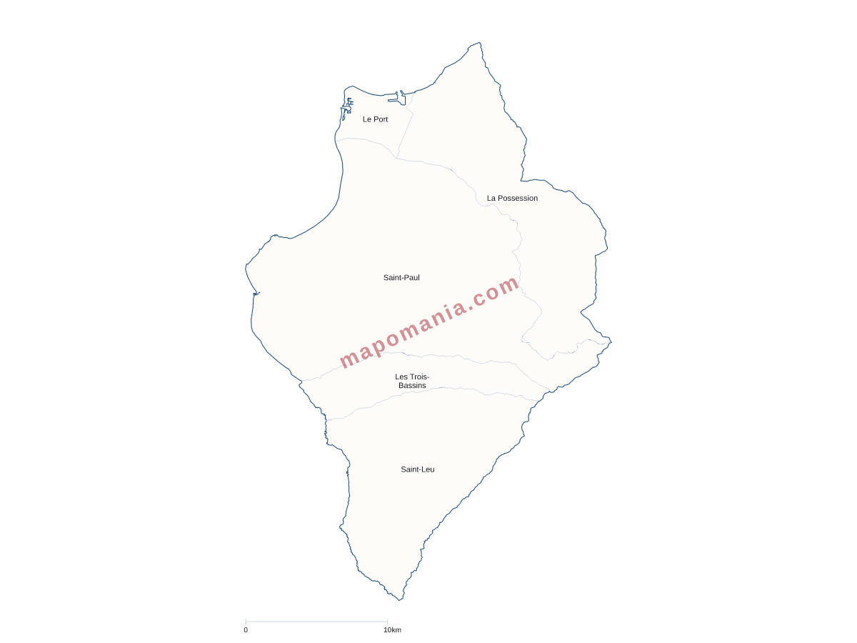 Carte de CA Territoire de la Côte Ouest (TCO) à personnaliser