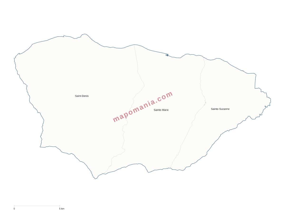 Carte de CA Intercommunale du Nord de la Réunion (CINOR) à personnaliser